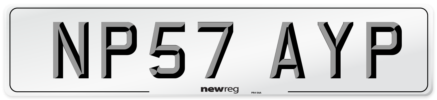NP57 AYP Number Plate from New Reg